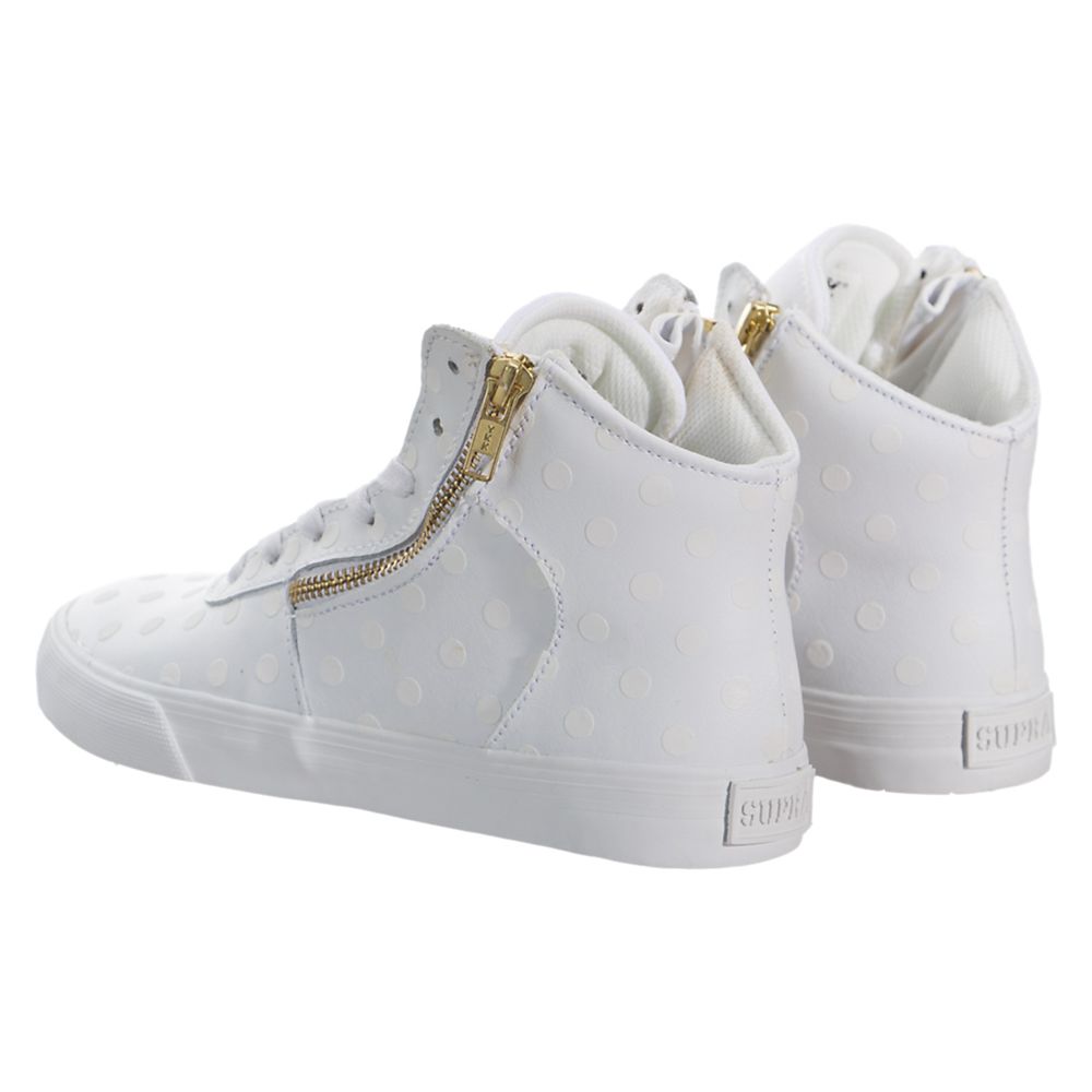 Chaussures de Skate Supra Cuttler Blanche White/White Femme | OAP-28537113